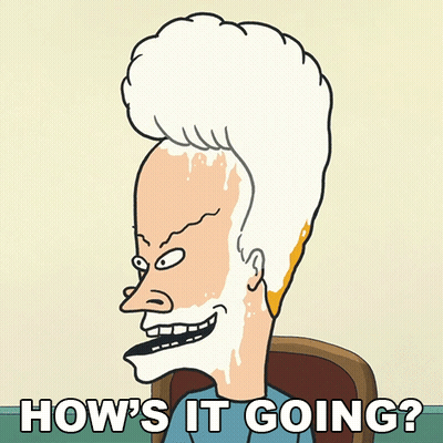 A Cartoon Of A Man With Foam On His Head And The Words How 'S It Going GIF
