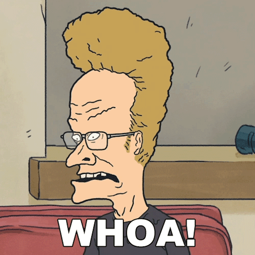 A Cartoon Of A Man With Glasses And A Mohawk Says Whoa GIF