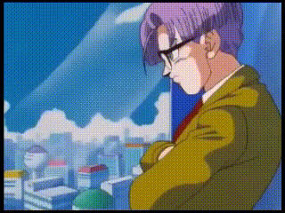 A Cartoon Of A Man With Glasses And Purple Hair GIF