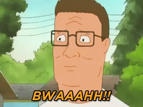 A Cartoon Of A Man With Glasses And The Words Bwaaahh Written Above Him . GIF