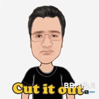 A Cartoon Of A Man With Glasses And The Words Cut It Out Below Him GIF