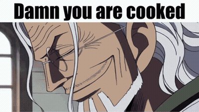 A Cartoon Of A Man With Glasses And The Words " Damn You Are Cooked " GIF