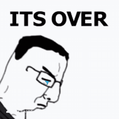 A Cartoon Of A Man With Glasses And The Words Its Over Above Him GIF