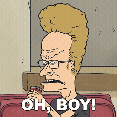 A Cartoon Of A Man With Glasses And The Words Oh Boy On The Bottom GIF