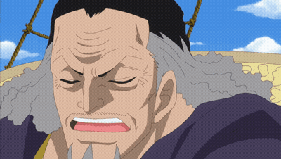 A Cartoon Of A Man With Gray Hair And A Mustache GIF