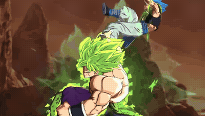 A Cartoon Of A Man With Green Hair Fighting Another Man With Blue Hair GIF