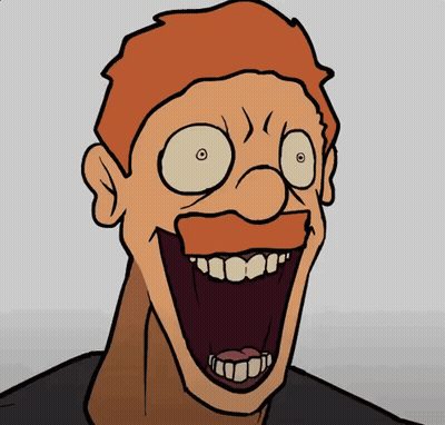 A Cartoon Of A Man With His Mouth Open GIF