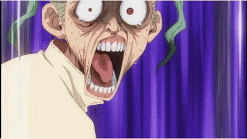 A Cartoon Of A Man With His Mouth Open And His Tongue Sticking Out GIF