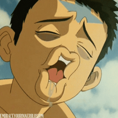 A Cartoon Of A Man With His Mouth Open And The Words " Embrace Your Inner Blossom " On The Bottom Right GIF