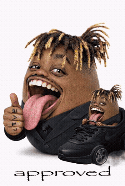 A Cartoon Of A Man With His Tongue Hanging Out And The Word Approved Below It GIF