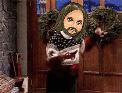 A Cartoon Of A Man With Long Hair And A Beard Is Standing In Front Of A Door GIF