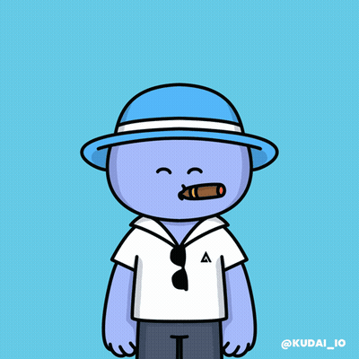 A Cartoon Of A Man With Money Coming Out Of His Mouth With The Hashtag Kudai_io At The Bottom GIF