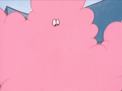 A Cartoon Of A Man With Pink Hair And A Brown Hat GIF