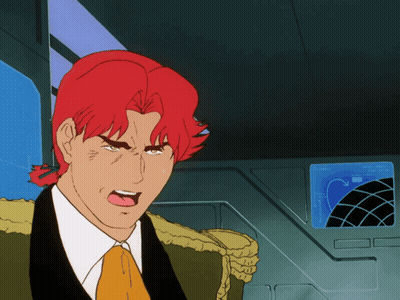 A Cartoon Of A Man With Red Hair Making A Face GIF