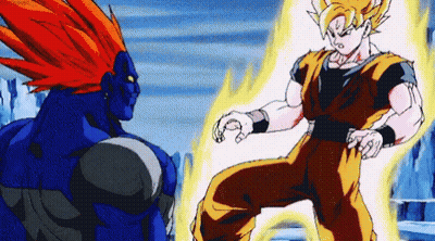 A Cartoon Of A Man With Red Hair Standing Next To Another Man GIF