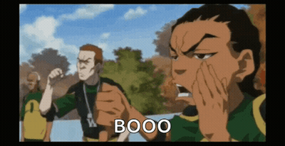 A Cartoon Of A Man With The Word Boo On His Face GIF
