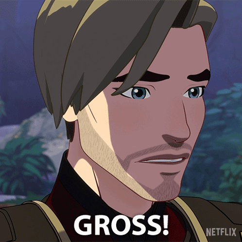 A Cartoon Of A Man With The Word Gross Written On The Bottom GIF