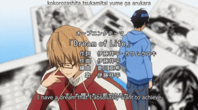 A Cartoon Of A Man With The Words Dream Of Life On The Bottom GIF