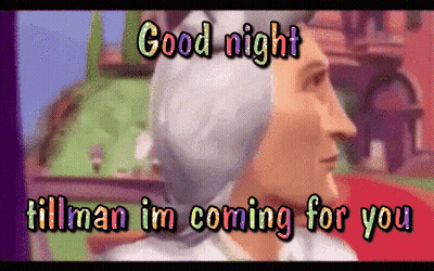 A Cartoon Of A Man With The Words Good Night Hillman Im Coming For You GIF