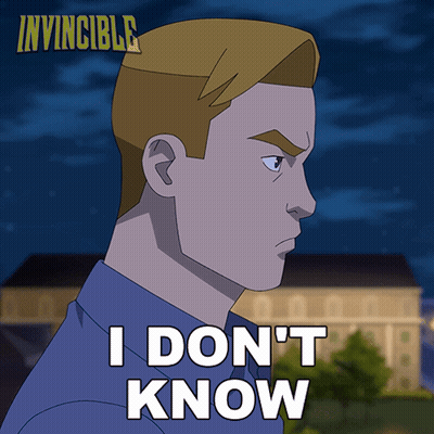 A Cartoon Of A Man With The Words " I Don T Know " Below Him GIF