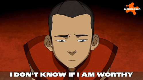 A Cartoon Of A Man With The Words I Don 'T Know If I Am Worthy GIF