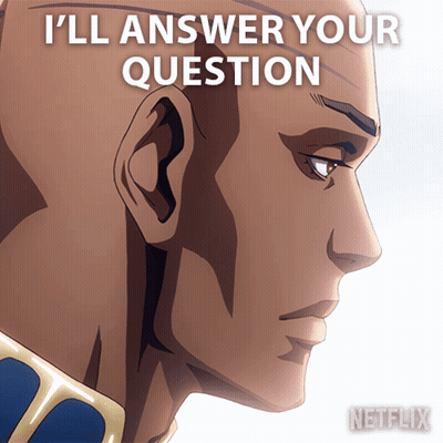 A Cartoon Of A Man With The Words I 'Ll Answer Your Question Above Him GIF