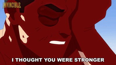 A Cartoon Of A Man With The Words I Thought You Were Stronger GIF