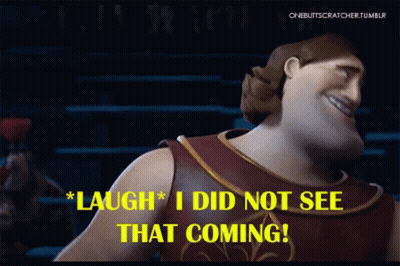 A Cartoon Of A Man With The Words Laugh I Did Not See That Coming GIF