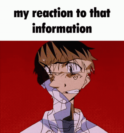 A Cartoon Of A Man With The Words My Reaction To That Information GIF