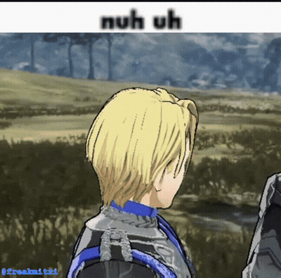 A Cartoon Of A Man With The Words " Nuh Uh " On The Top GIF
