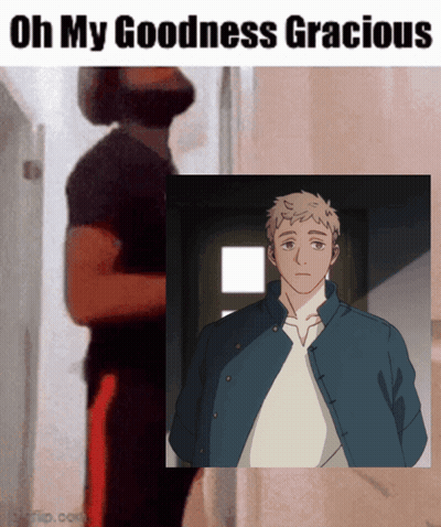 A Cartoon Of A Man With The Words Oh My Goodness Gracious GIF