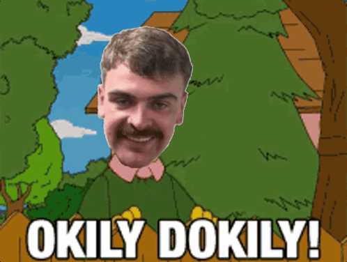 A Cartoon Of A Man With The Words Okily Dokily GIF
