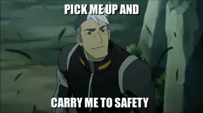 A Cartoon Of A Man With The Words `` Pick Me Up And Carry Me To Safety '' Written On It . GIF
