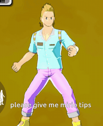 A Cartoon Of A Man With The Words Please Give Me Mirio Tips Behind Him GIF