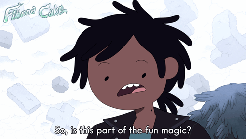 A Cartoon Of A Man With The Words " So Is This Part Of The Fun Magic " GIF