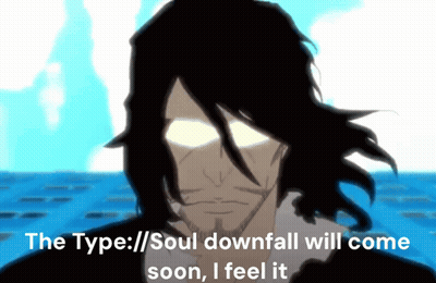 A Cartoon Of A Man With The Words " The Type / Soul Downfall Will Come Soon I Feel It " GIF
