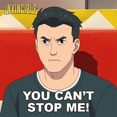 A Cartoon Of A Man With The Words " You Can 'T Stop Me " GIF