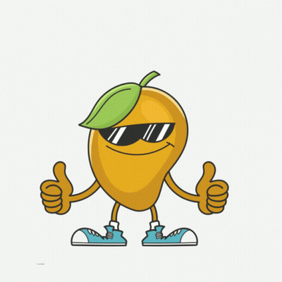 A Cartoon Of A Mango Giving A Thumbs Up With The Words It 'S Mango Time Below It GIF