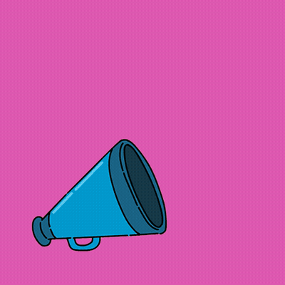 A Cartoon Of A Megaphone With A Speech Bubble That Says " Stand With Mexican Immigrants " GIF
