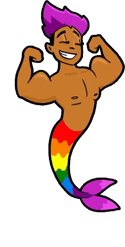 A Cartoon Of A Mermaid With A Rainbow Tail Sticker