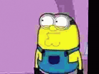 A Cartoon Of A Minion Wearing Overalls And Goggles . GIF