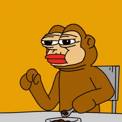A Cartoon Of A Monkey Eating Cereal With A Spoon In It GIF