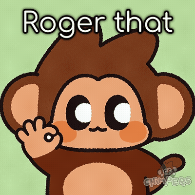 A Cartoon Of A Monkey Giving An Okay Sign With The Words Roger That Above Him GIF
