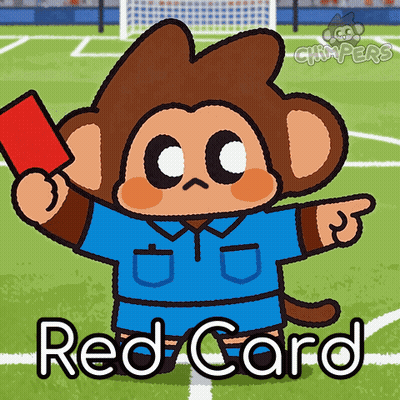 A Cartoon Of A Monkey Holding A Red Card And Pointing GIF
