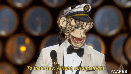 A Cartoon Of A Monkey In A Captain 'S Hat Saying To That I Say Alright Alright Alright GIF