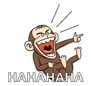A Cartoon Of A Monkey Laughing And Pointing . GIF