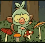 A Cartoon Of A Monkey Sitting On Top Of A Mushroom . Sticker