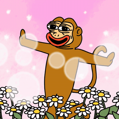A Cartoon Of A Monkey Surrounded By Daisies GIF