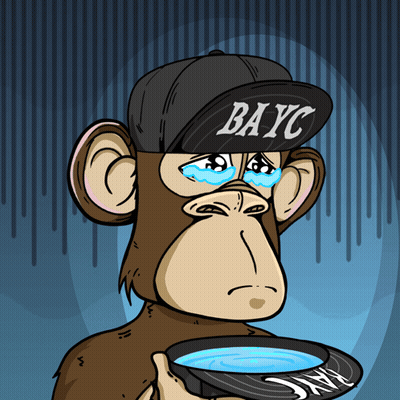 A Cartoon Of A Monkey Wearing A Bayc Hat Holding A Bowl Of Water GIF