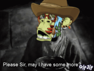 A Cartoon Of A Monkey Wearing A Cowboy Hat With The Caption Please Sir May I Have Some More Gif Jif GIF